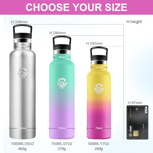 Gourde Isotherme Acier Inoxydable 500ml pour Enfant et Adulte - Randonnée et Gym - Étanche, Réutilisable, sans BPA