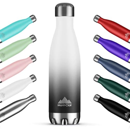 Mont-Clair H2O Gourde isotherme 500ML - Bouteille d'eau en acier sans BPA - 24h froid & 12h chaud - Vert clair  
Mont-Cl — Dégradé Blanc Gris