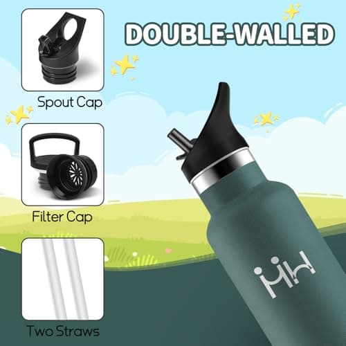 Gourde Enfant Honeyholly 500Ml BPA-Free Isotherme Réutilisable Campagne Eco-Ecole Gymnase