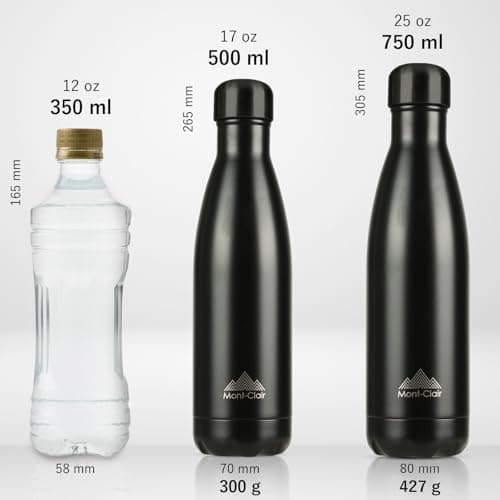 [g++]Mont-Clair l'O Gourde isotherme - Bouteille d'eau isotherme sans BPA - Gourde inoxydable 500ML - 24h froid & 12h ch