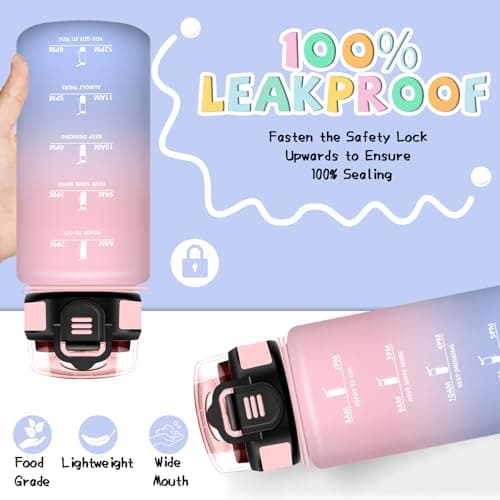 Gourde Enfant 500ml Anti Fuite pour École et Sports with Motivation Slogan | Facile à Nettoyer, Ideale pour Camping et V