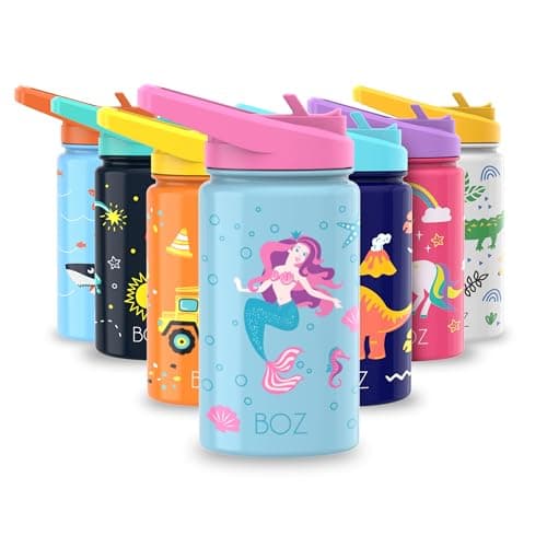 Gourde Isotherme Enfant Anti-fuite (8 oz) sans BPA, Bouteille Boisson Chaude/Froide Double Paroi Inox 414ML, 24h Isolati — Sirène