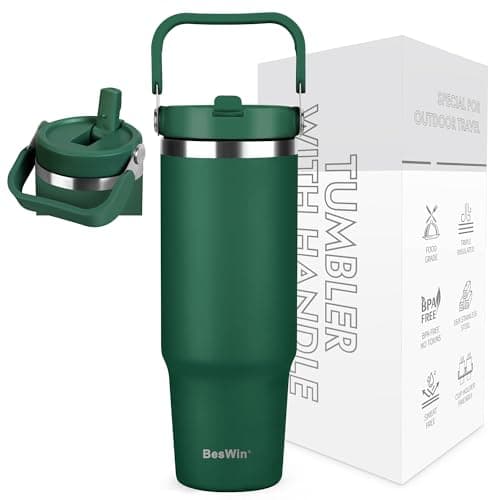 BesWin Gourde isotherme en acier inoxydable – Idéale pour sportifs – Isolation sous vide double paroi Bleu(Clair et prof — Forêt