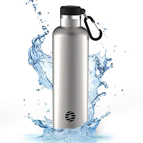 Gourde Isotherme FEIJIAN 750ml/1L - Bouteille Inox Bouche Standard pour Sportifs - Sans BPA et Cadeau Idéal — Argent/1000 Ml
