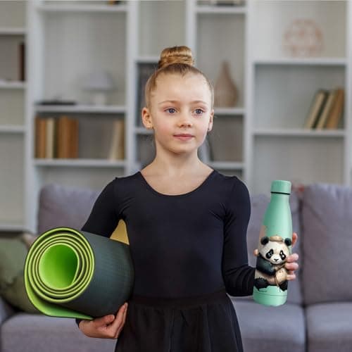 Gourde Inoxydable KollyKolla Isotherme 500ml Impression 3D Sans BPA Reutilisable Enfant Adulte Sport Bureau
