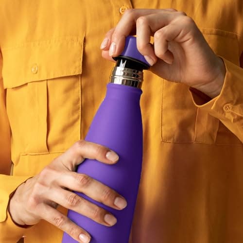 Mont-Clair l'O Gourde isotherme - 750ML, 24h froid & 12h chaud - Bouteille en inox sans BPA - Pourpre - Bouteille d'eau