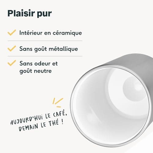 SILBERTHAL Thermos Cafétéria 350ml - 6h Chaud/12h Froid - Acier Inoxydable Anti-fuite
