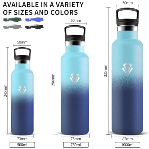 Bouteille Isotherme 750 ml Inox Sans BPA Facile à Nettoyer pour Voyage et Sport