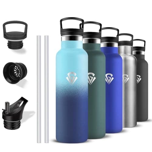 Gourde isotherme sport 500ml anti-fuite double isolation bouteille inoxydable randonnée voyage camping — Jb-bleu