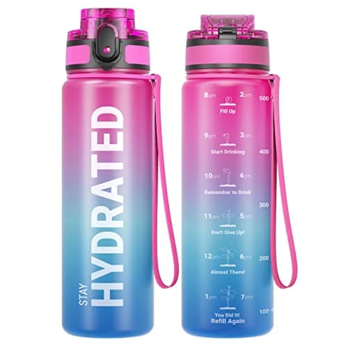 Bouteille d'Eau Sahara Sailor 1L, Sportive & Étanche pour Sport et Camping, Sans BPA et Reutilisable avec Marqueur de Te — Aurora Borealis