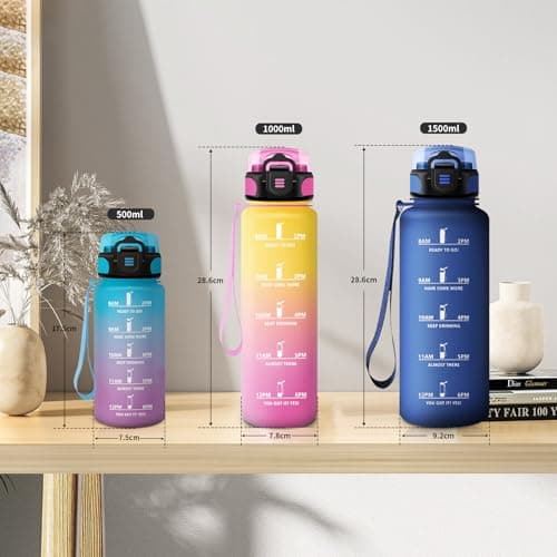 Bouteille d'Eau Enfant 500ml Motivante Étanche et Réutilisable pour Sport de Plein Air et Bureau