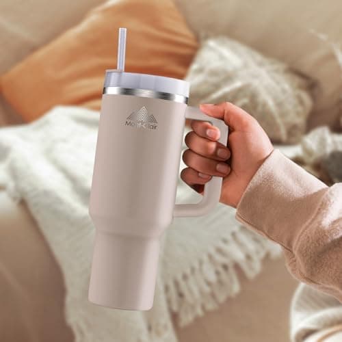 Mont-Clair Tumbler 40oz Isothérique Amande - Gourde Boissons Chaudes et Froides Glacé 48h Froid 10h