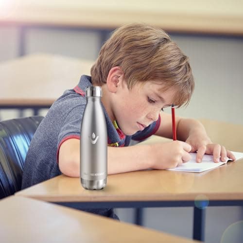 Goutte Isotherme Réutilisable 500ml, Inox Double Paroi Sans BPA, Bouteille Étanche Idéale pour Enfants et Adultes - Bure