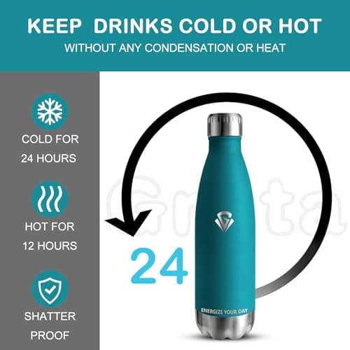 Gourde Isotherme Grsta 500ml pour Enfant et Sport - Bouteille Inox Reutilisable - Bouteille d'Eaupour Sport, École et Gy