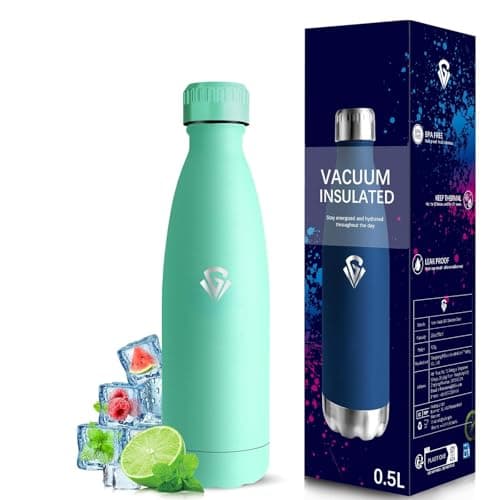 Gourde Grsta Isotherme 500ml Rose - 24h Froid & 12h Chaud, Anti-Fuite, Inox Sans BPA, Facile à Transporter, Bouteille d' — Vert