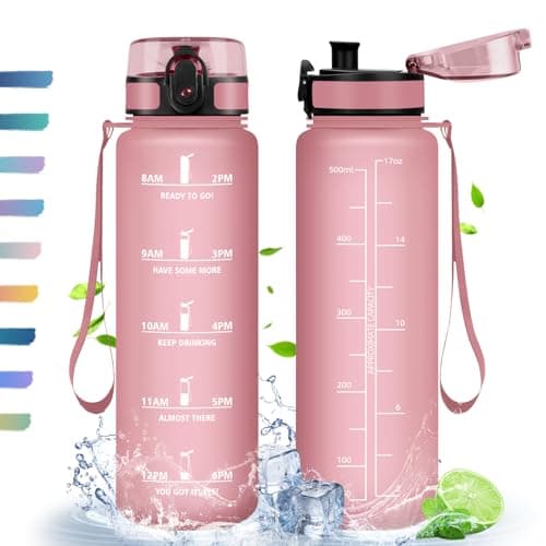 Gourde HoneyHolly 500ml Sport Sans BPA Eau Fitness Yoga L'école Bureau Filtrage Marqueur Temps
