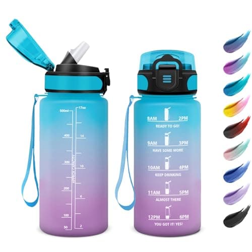 Bouteille d'Eau Enfant 500ml Motivante Étanche et Réutilisable pour Sport de Plein Air et Bureau