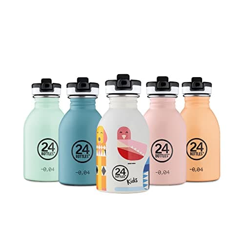 Bouteillekids24Bottles MaternellePrimairePaille250mlHermétiqueInoxydableBPAFreeLégèreGourdeEnfantSportLoisirSûre