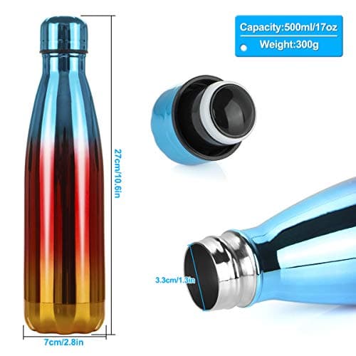 Lalafancy Bouteille d'eau en Acier Inoxydable Sans BPA pour Outdoor & Travail - Thermos Double Paroi 24h Froid & 12h Cha