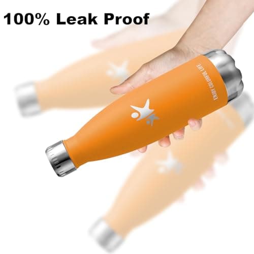 Thermos Gourde Inox 500ml Sans BPA 24h Froid & 12h Chaud Reutilisable Anti Fuite Bouteille d'Eau pour École Bureau Voyag