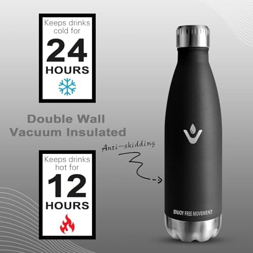 Gourde Vikaster isotherme 500ml inox Sans-BPA Etanche pour Adulte Sport Gym École Extérieur