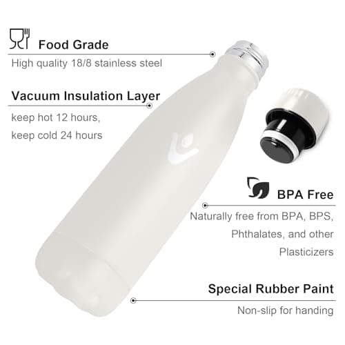 Bouteille Isotherme Inox 500ml pour Sport et Voyage Étanche et Réutilisable, Gourde Métal Woman and Man