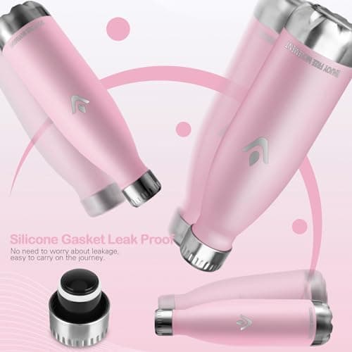 Vikaster Gourde Isotherme 500ml - Gourde Inox Sans BPA, Bouteille Étanche pour Adultes (Sport, Gym, Extérieur) | 500ml