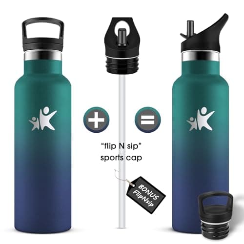KollyKolla Gourde Isotherme Enfant 500ml, Bouteille Acier Inoxydable Étanche Réutilisable, sans BPA, Gourde Paille, Bout