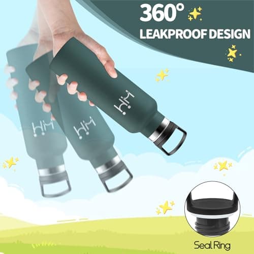 Gourde Enfant Honeyholly 500Ml BPA-Free Isotherme Réutilisable Campagne Eco-Ecole Gymnase