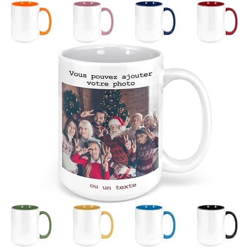 Mug Personnalisé Haute Qualité | Idée Cadeau Original pour Homme et Femme | Impression Personnalisée avec Photo et Texte