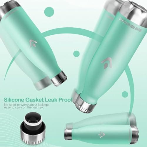 Gourde Isotherme 500ML - Gourde Inox sans BPA Réutilisable, Bouteille pour Running, École et Bureau avec Revêtement en P