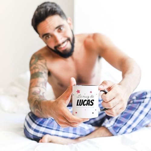 Mug Personnalisé Original Star Mug Noir avec Texte personnalisable – Cadeau Completement Original 330ML pour Anniversair