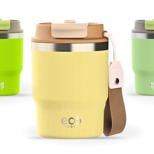 Evergreen ECOROOTS - Tasse Café Isotherme | Couvercle Antifuite | Acier Inoxydable | Sans BPA | Thermo Café Voyage | Tas