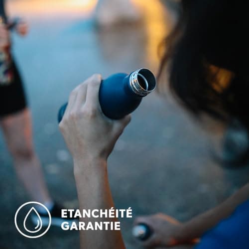 Qwetch Bouteille Isotherme Inox 600ml Active - Compacte et Sans BPA - Idéale pour Sport et Voyage