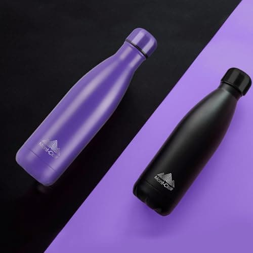 Mont-Clair l'O Gourde isotherme - 750ML, 24h froid & 12h chaud - Bouteille en inox sans BPA - Pourpre - Bouteille d'eau