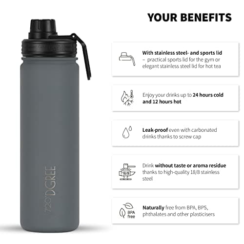 DGREE Bouteille Isotherme noLimit 410ml | Gourde en Acier Inoxydable | Idéal pour Sport et Voyage | Isolée sous vide | C