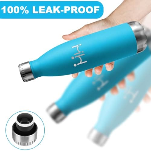 Gourde Isotherme 500ml Sans BPA En Acier Inoxydable, 24h Froid & 12h Chaud, Anti-Fuite pour Voyage, École et Bureau
