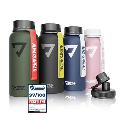 **Gourde Isotherme Inox 1L – Étanche 24H & 12H, Acier Inoxydable Sans BPA – Bouteille pour Sport et Randonnée (Noir, 1 L