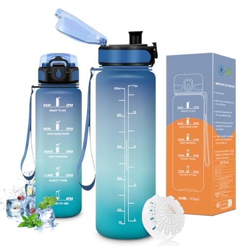 Bouteille d'eau Vikaster sans BPA, Étanche & Réutilisable pour le Sport et les Activités Outdoor, Gourde Randonnée Yoga — B-bleu Vert