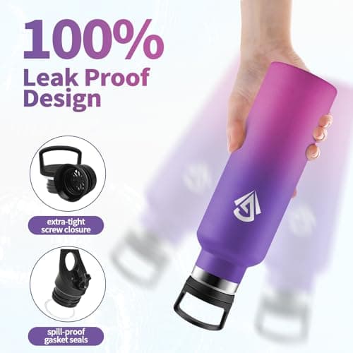 Gourde Isotherme Double Paroi 500ml, Bouteille Inox Étanche Sans BPA pour Enfants et Adultes, Idéale pour Bureau, Extéri