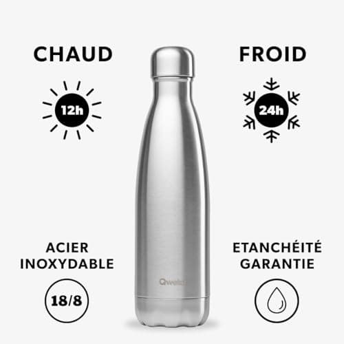 Bouteille Isotherme Inox 500ml - Étanche, Sans BPA & Réutilisable - Gourde pour Sport, Voyage, Bureau et Randonnée