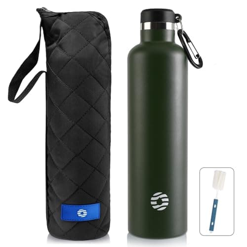 Gourde Isotherme FEIJIAN 750ml/1L - Bouteille Inox Bouche Standard pour Sportifs - Sans BPA et Cadeau Idéal — Vert