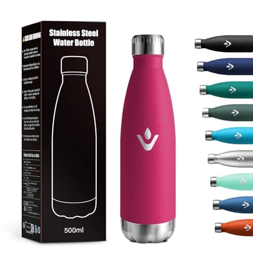 Gourde Isotherme Inox 500ml pour Adulte et Enfant - Étanche, Isolant sous Vide à Double Paroi - Bureau, École, Sport, Yo