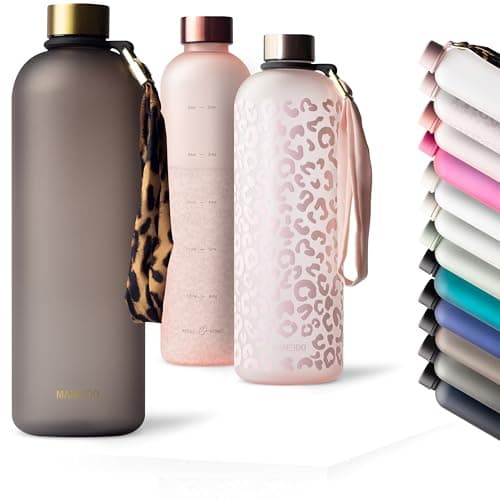 MAMEIDO Gourde 1,5 l | Design Plastique | Marqueur de Temps de Motivation