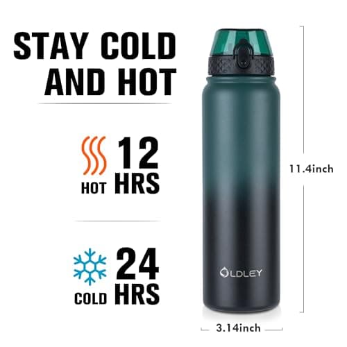 Gourde Oldley en Acier Inoxydable 1L Thermostique et Étanche - Idéale pour Vélo et Camping - Maintient le Boisson Frais