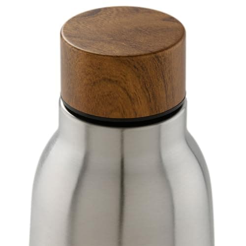 Isolation thermique Blumtal® Charles Bouteille isotherme 500ml - Gourde inox - Bouteille d'eau - Contenant froid et chau — 24. Bois/ Argent