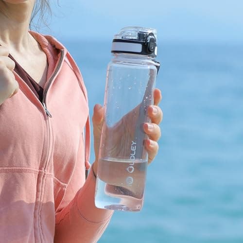 OLDLEY Bouteille d'eau 1L/32oz pour Enfants et Adultes - Anti-fuite & Sans BPA, Bouteille Motivante pour Gym et École