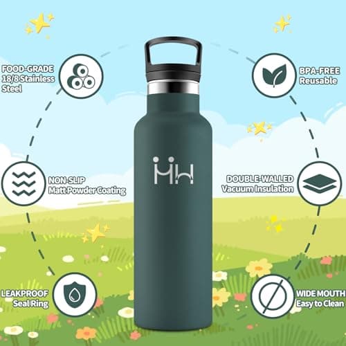 Gourde Enfant Honeyholly 500Ml BPA-Free Isotherme Réutilisable Campagne Eco-Ecole Gymnase