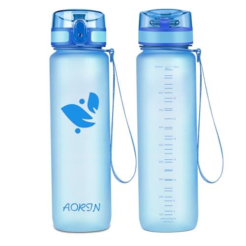 AORIN Gourde Sport BPA-Free & Anti-Fuite 1L pour Adults et Enfants Durant le Sport et les Activités Exteries — Bleu