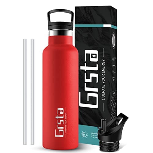 Gourde Isotherme Inox 500ml Enfant Anti Fuite Facile à Nettoyer pour École et Camping — Rouge